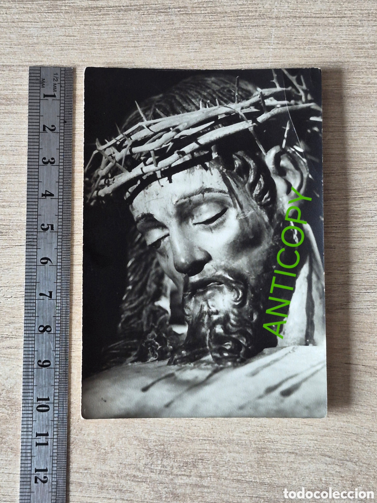 Fotograf&iacute;a antigua: Fotograf&iacute;a Cristo de la Fundaci&oacute;n - Hermandad los Negritos - Quinario 1979 - 10,5 x 7,2 cm.