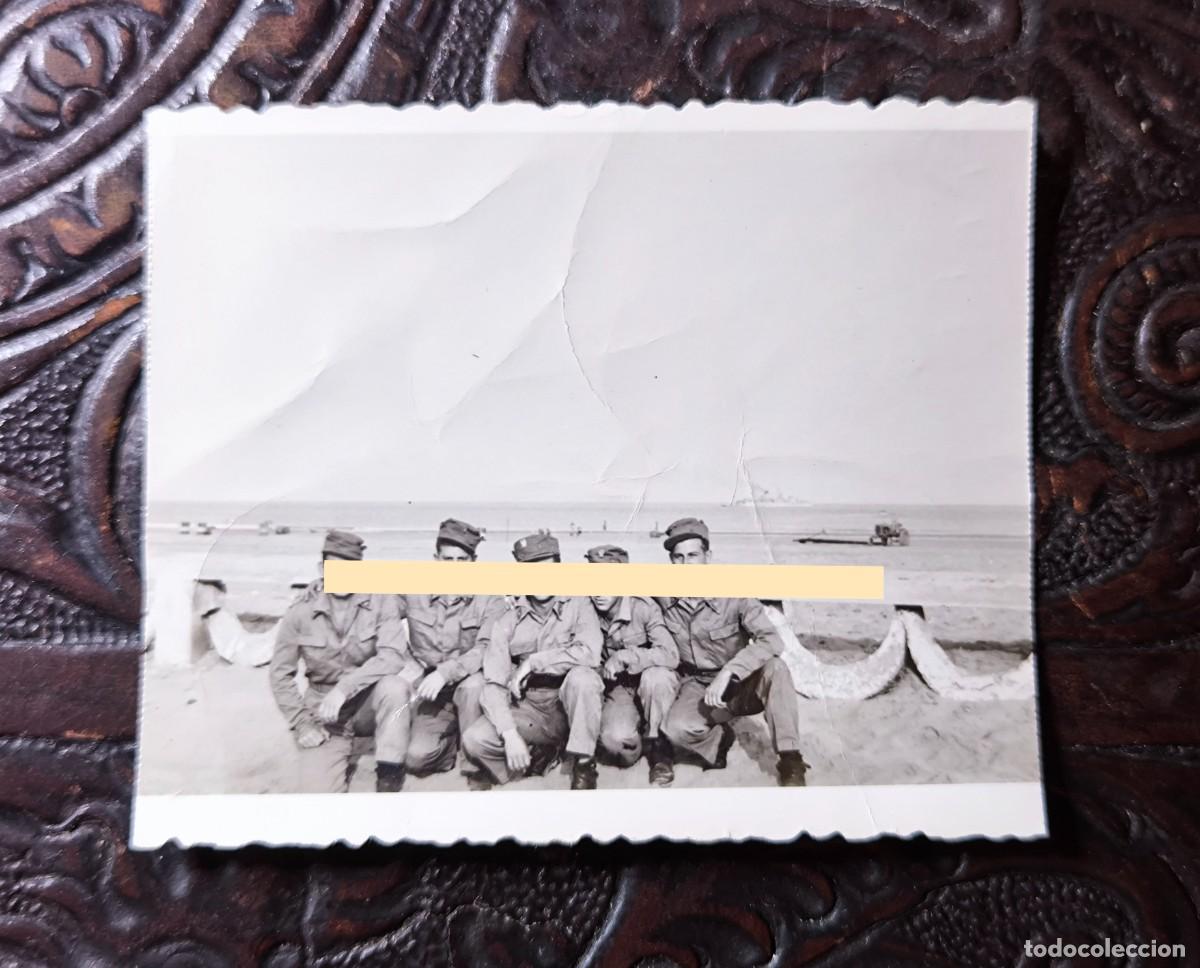 Fotograf&iacute;a antigua: Antigua fotograf&iacute;a Militares espa&ntilde;oles Playa de Villa Bens Cabo Juby &Aacute;frica Occidental Espa&ntilde;ola