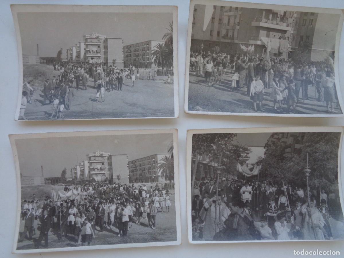 Fotograf&iacute;a antigua: LOTE DE 4 FOTOS DE PROCESION RELIGIOSA , SACERDOTE BAJO PALIO , ETC