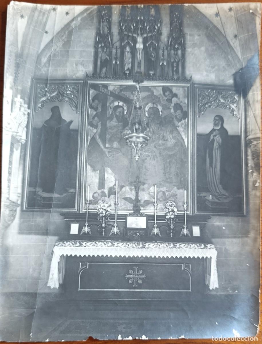 Fotograf&iacute;a antigua: FOTO ORIGINAL. RETABLO DEL ALTAR DE LA TRINITAT, RAMON LLULL Y BEATA CATALINA. MIRAMAR. MALLORCA.
