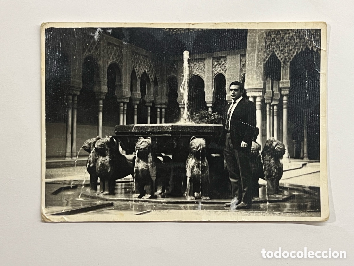 Fotograf&iacute;a antigua: GRANADA.. LA ALHAMBRA. Patio de los leones. Fotograf&iacute;a de mi visita. Abril de 1967