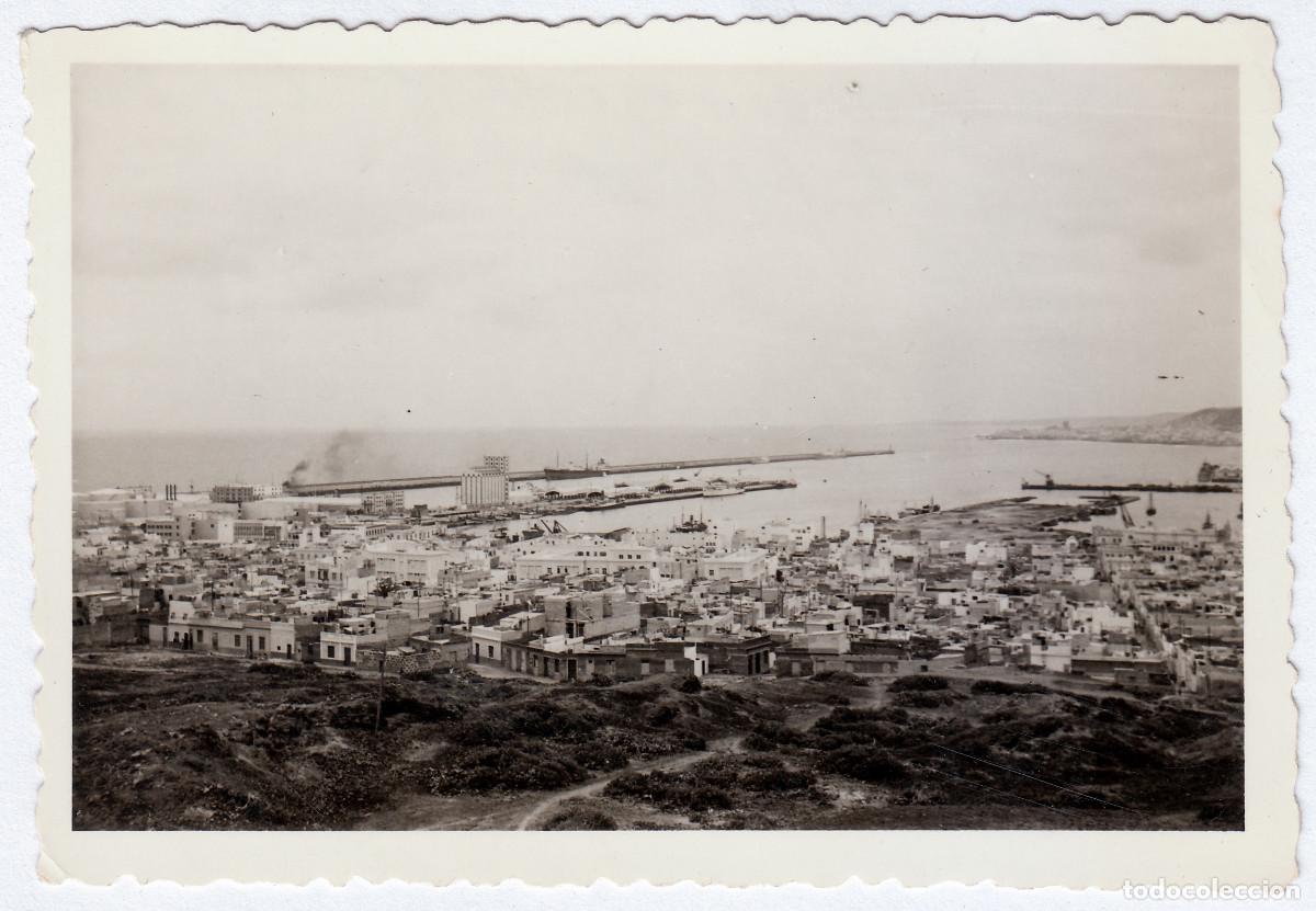 Fotograf&iacute;a antigua: Preciosa vista. Puerto de Las Palmas de Gran Canaria. Laboratorio Padilla Puerto Luz A&ntilde;os 50-60 bm