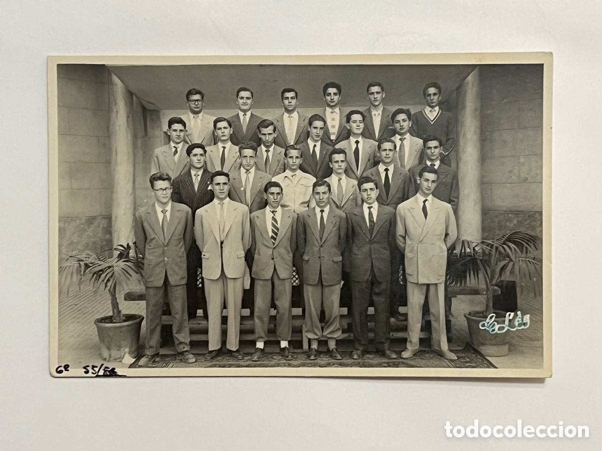 Fotograf&iacute;a antigua: VALENCIA, 6o. Curso B. Recuerdo Escolar Hermanos Maristas.. (a.1955) reverso nombres fotografiados