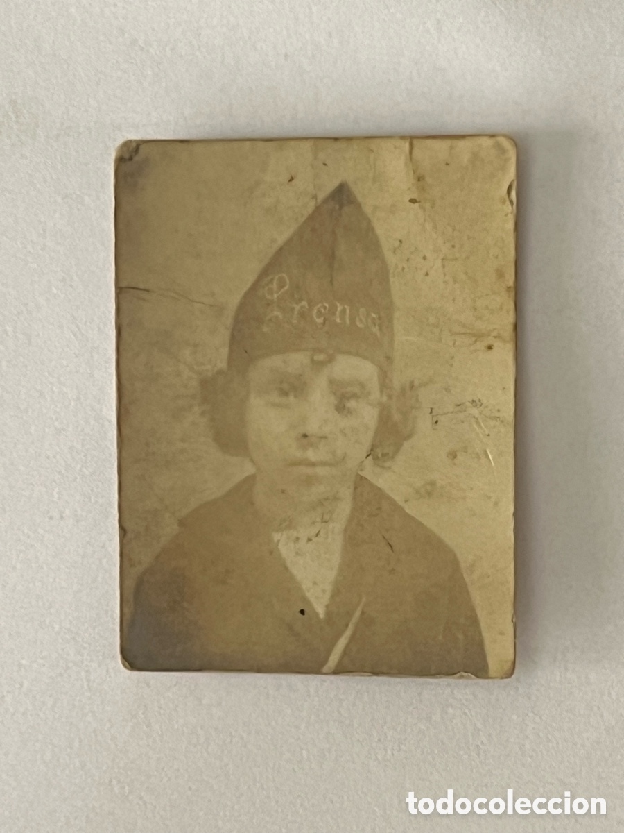 Fotograf&iacute;a antigua: MILICIANOS.. ? FOTOMATON . Se&ntilde;orita con Gorro de Prensa.. (h.1935?)