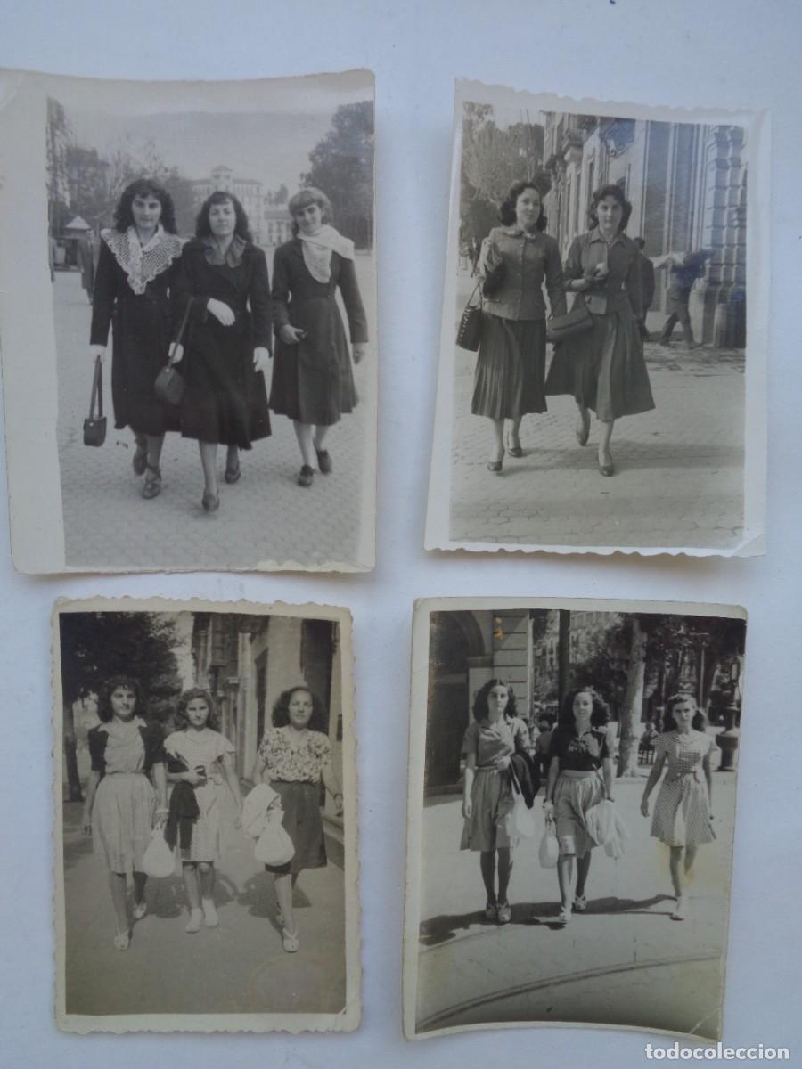 Fotograf&iacute;a antigua: LOTE DE 4 MINUTEROS DE FOTOGRAFO CALLEJERO DE LAS MISMAS CHICAS PASEANDO, A&Ntilde;OS 40-50
