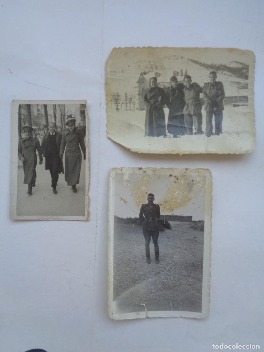 Fotograf&iacute;a antigua: LOTE DE 3 FOTOS DE MILITARES A&Ntilde;OS 40