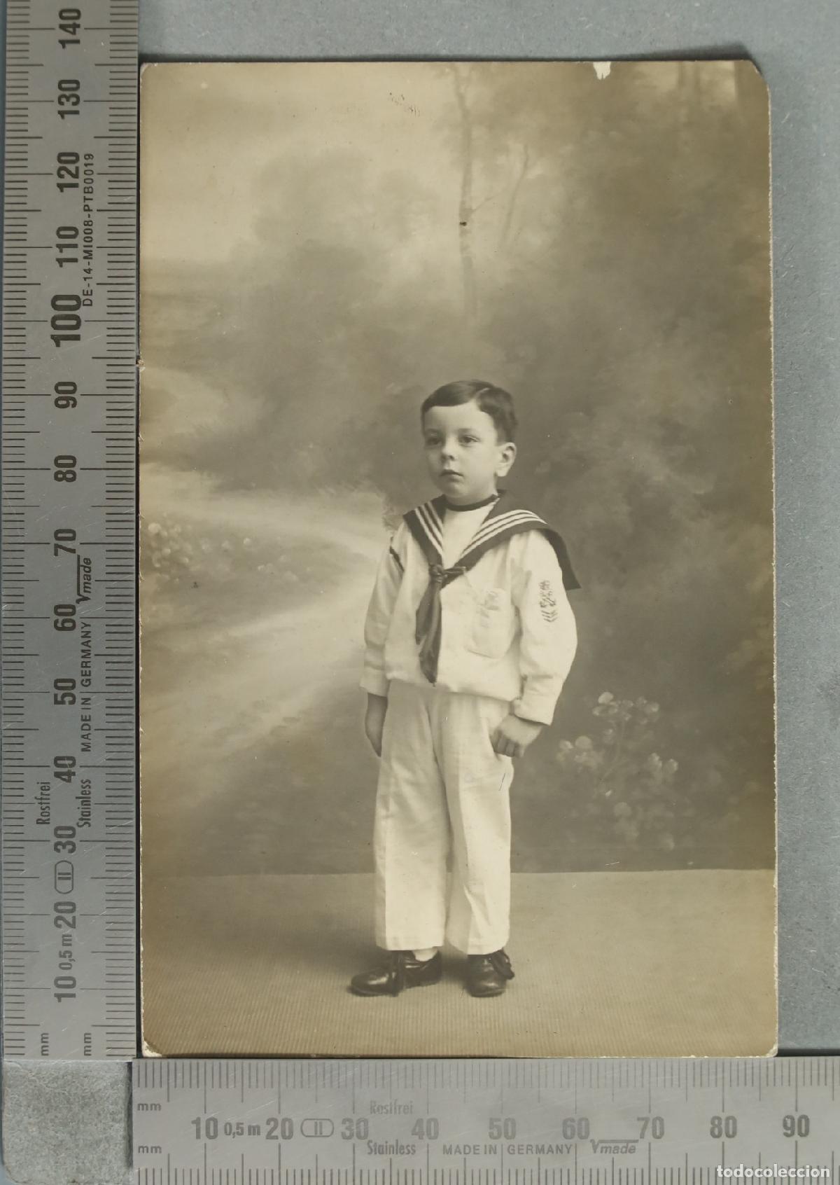 Fotograf&iacute;a antigua: FOTOGRAFIA. Ni&ntilde;o vestido de marinero - Celedonio P. L&oacute;pez hacia 1920