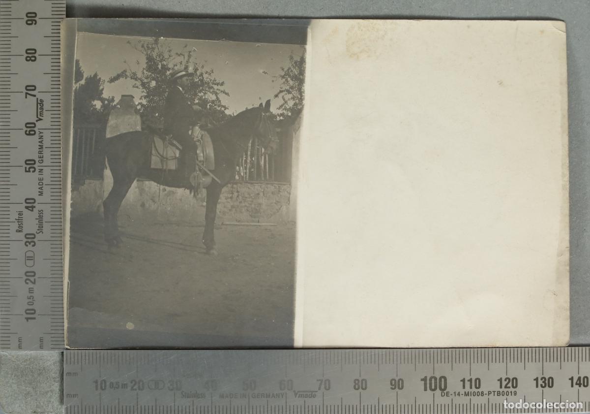 Photographie ancienne: FOTOGRAFIA. Hombre a caballo con escopeta hacia 1910