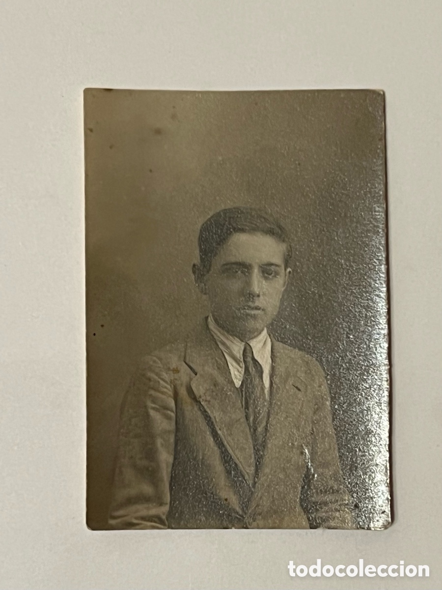 Fotograf&iacute;a antigua: BURJASOT (Valencia) Fotograf&iacute;a Joven Bachiller.. Ba&Ntilde;o, fot&oacute;grafo (h.1930?) Med&iacute;das: 4 x 6 cm