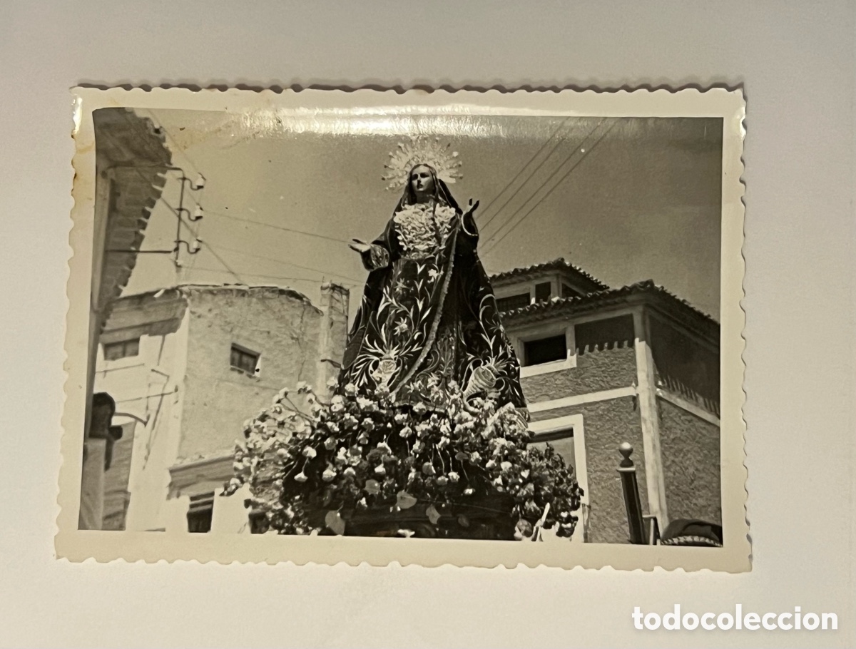 Fotograf&iacute;a antigua: HELL&Iacute;N (Albacete) Ntra Sra de los Dolores Semana Santa. Fotograf&iacute;a (h.1960?) Med&iacute;das: 10 x 7 cm.