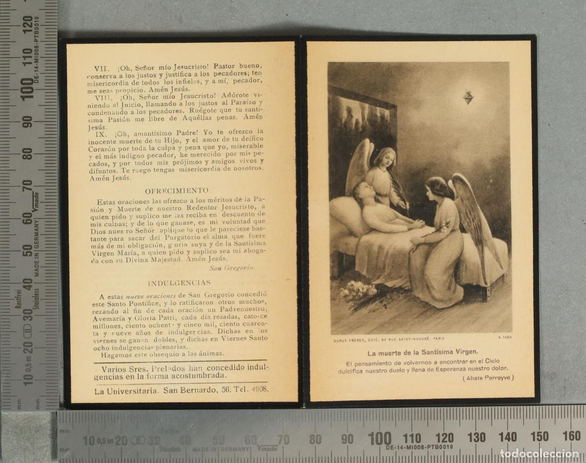Fotograf&iacute;a antigua: ESQUELA. La muerte de la Santisima Virgen - Luisa Quijano y Abarca. CONDESA VIUDA DE CALLEJA. 1921.