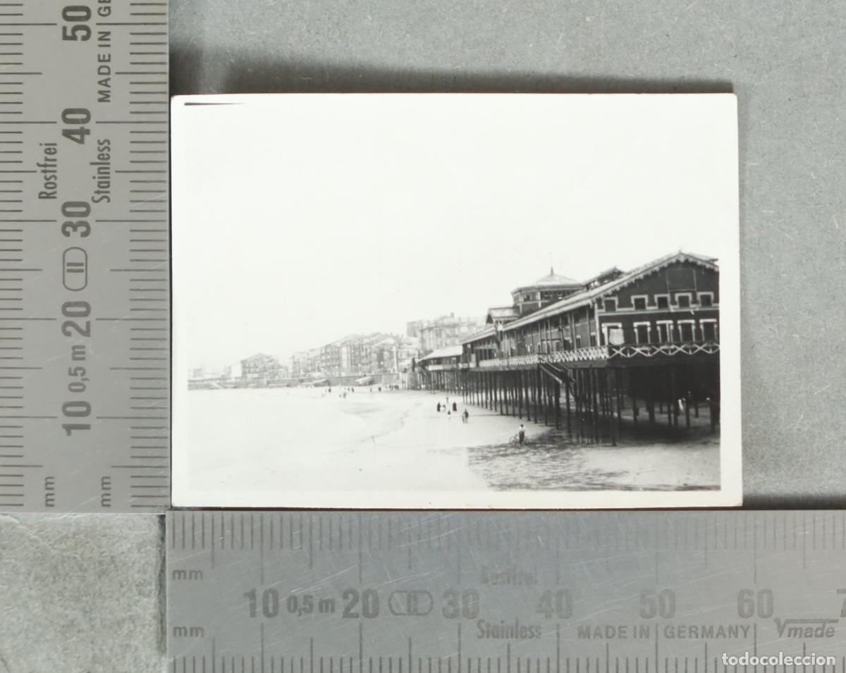 Fotograf&iacute;a antigua: FOTOGRAFIA. vista balneario GIJO. PLAYA. COSTA hacia 1930