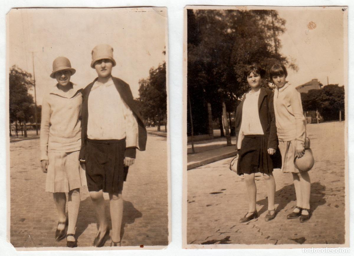 Fotograf&iacute;a antigua: 2 fotos. Pareja de chicas en Madrid. A&ntilde;os 20 bm
