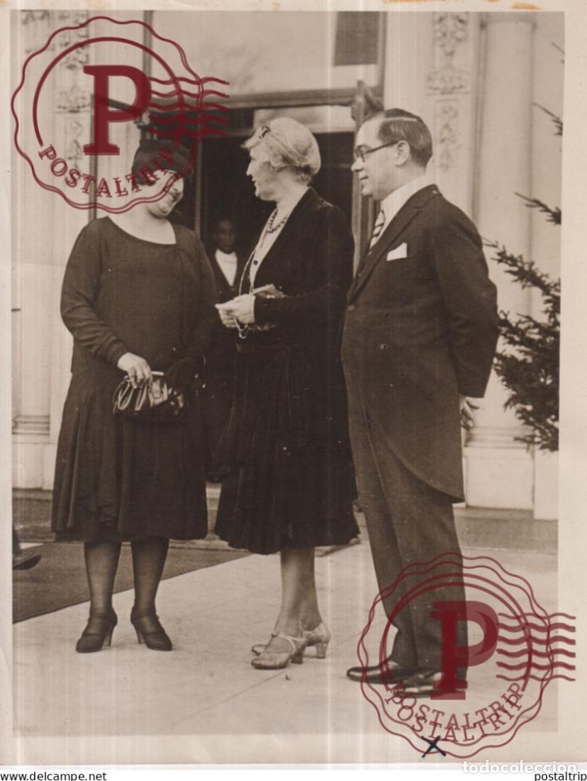 Alte Fotografie: WASHINGTON USA MRS HERBERT HOOVER MEXICO SENORA ORTIZ RUBIO MEXIQUE MANUEL TELLEZ 21*16CM