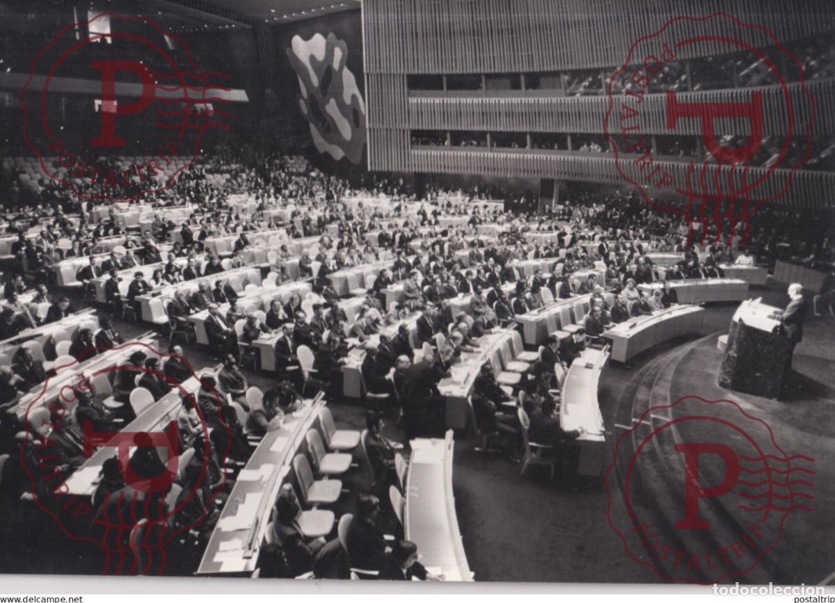 Fotograf&iacute;a antigua: ONU WALDHEIM SECRETAIRE GENERAL 30*21CM ASSEMBLEE GENERALE