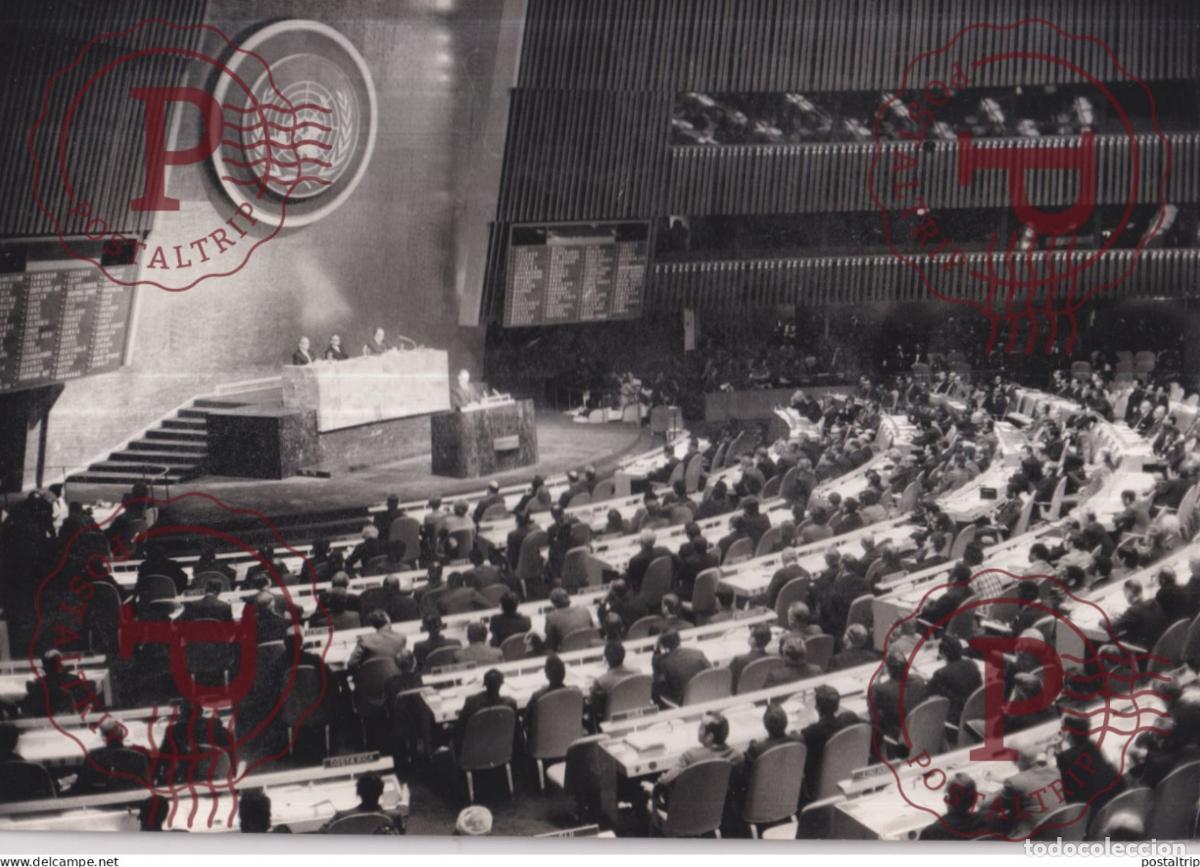 Fotograf&iacute;a antigua: ONU WALDHEIM SECRETAIRE GENERAL 30*21CM ASSEMBLEE GENERALE