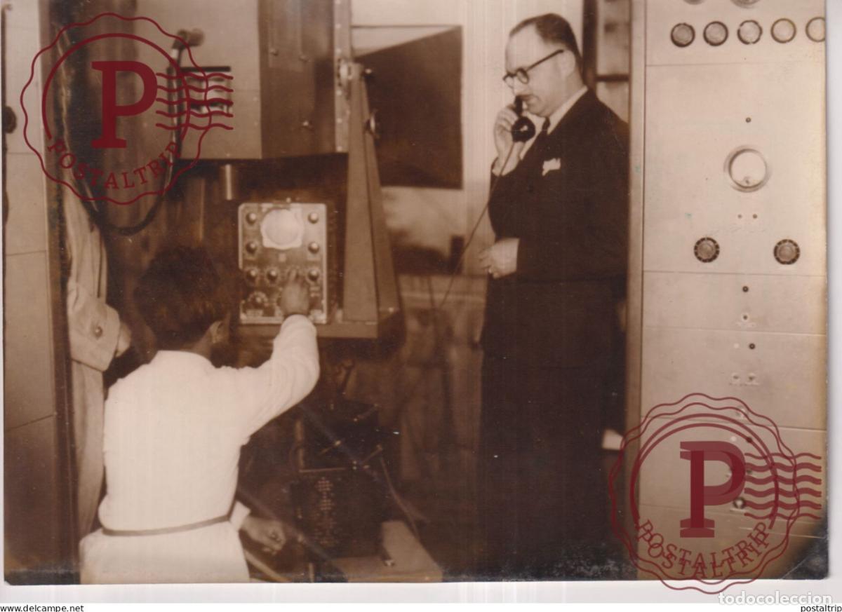 Fotograf&iacute;a antigua: LIAISON TELEPHONIQUE RADAR M LETOURNEAU PTT 18*13CM press photo SCIENTIST