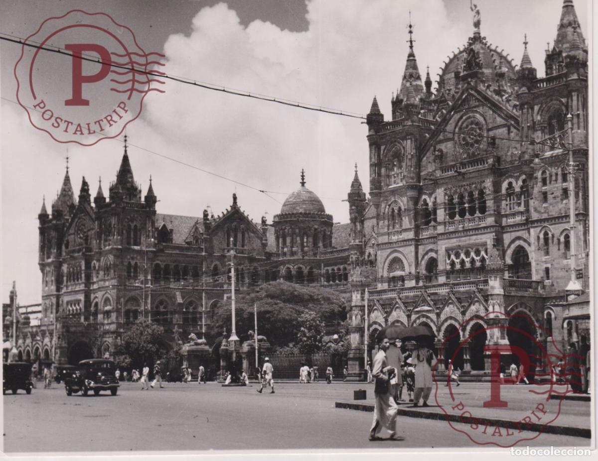 Antique Photography: ASIA. INDIA. INDE. BOMBAY STATION VICTORIA TERMINUS. PHOTO FOTO. 20.5X16CM