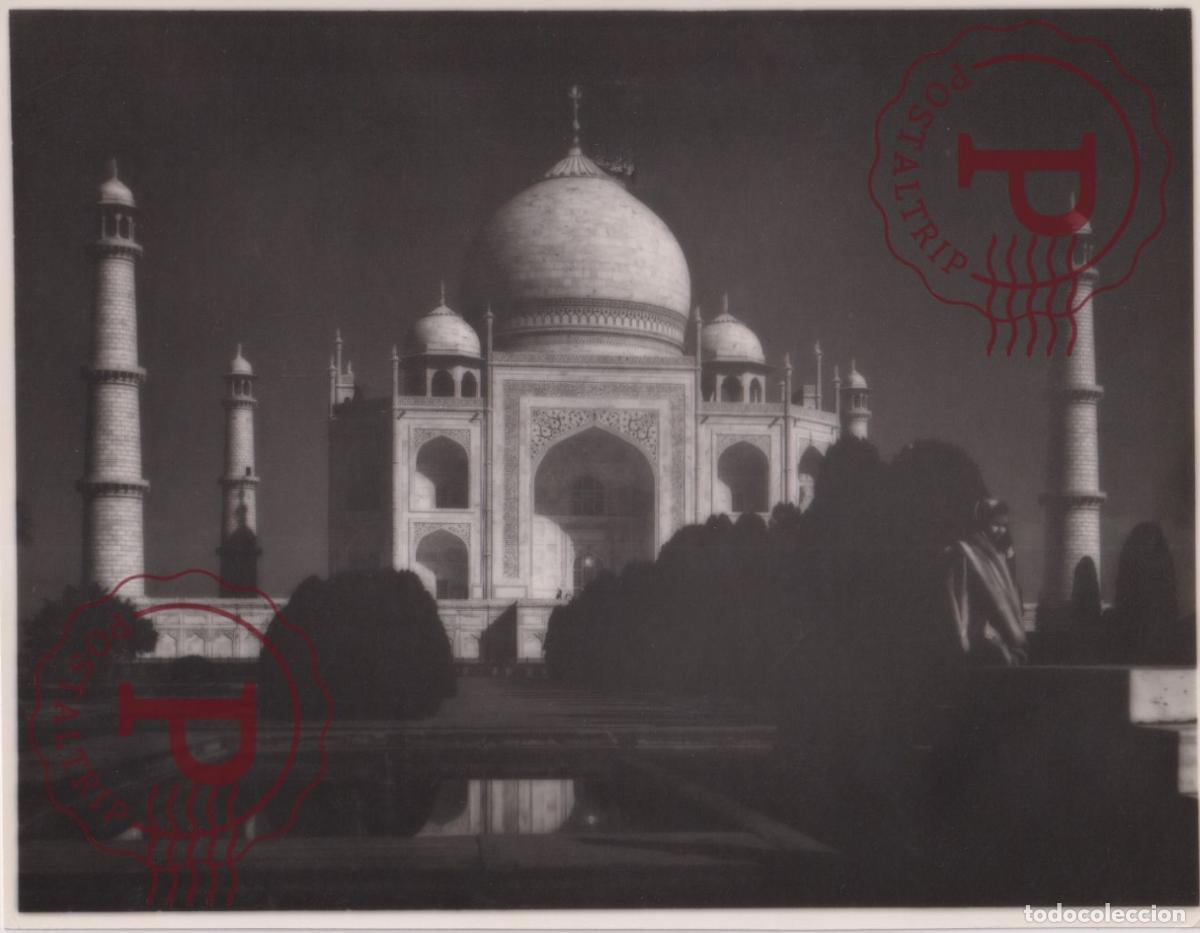 Fotograf&iacute;a antigua: ASIA. INDIA. INDE. AGRA. TAJ BY MOON LIGHT. PHOTO FOTO. 24X18.5CM