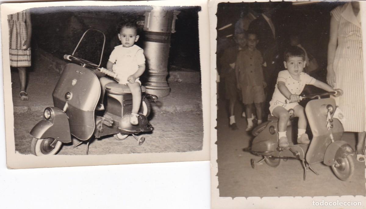 Antique Photography: Lote de fotograf&iacute;as moto vespa juguete. Un juguete caro de la &eacute;poca.