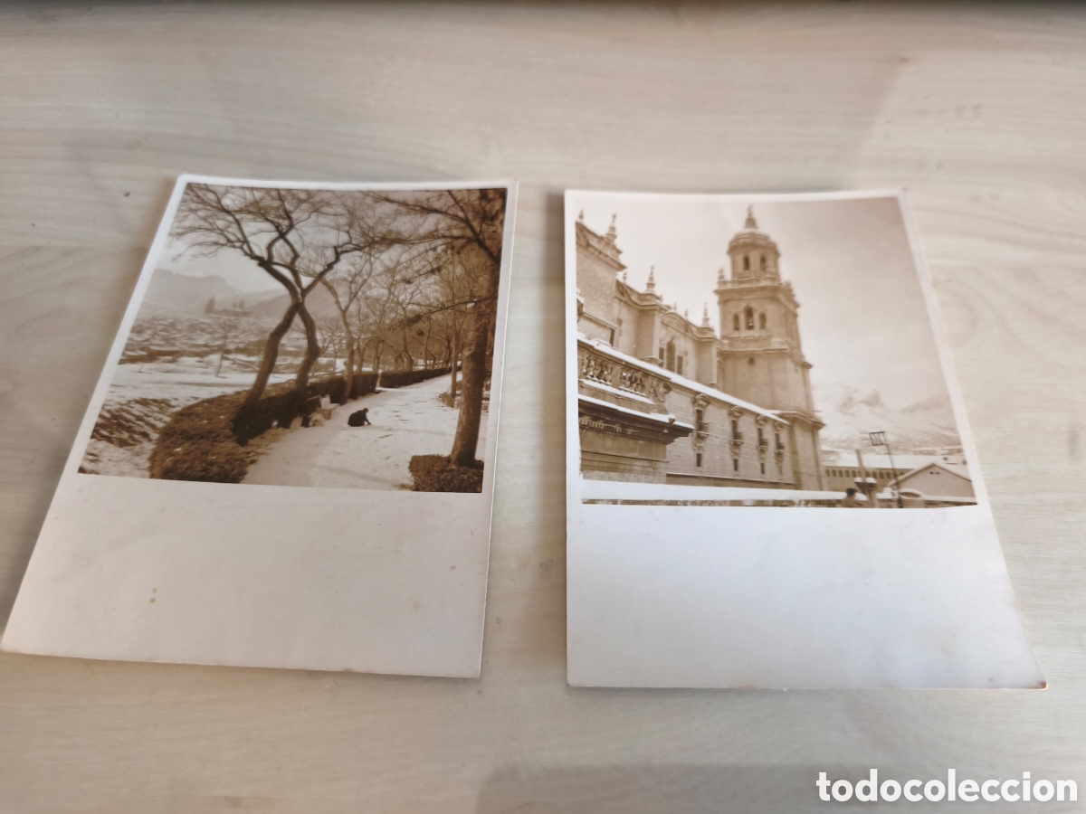Fotograf&iacute;a antigua: Dos fotos de Jaen nevado de los a&ntilde;os 50. Miden 12 x 8.5 cms