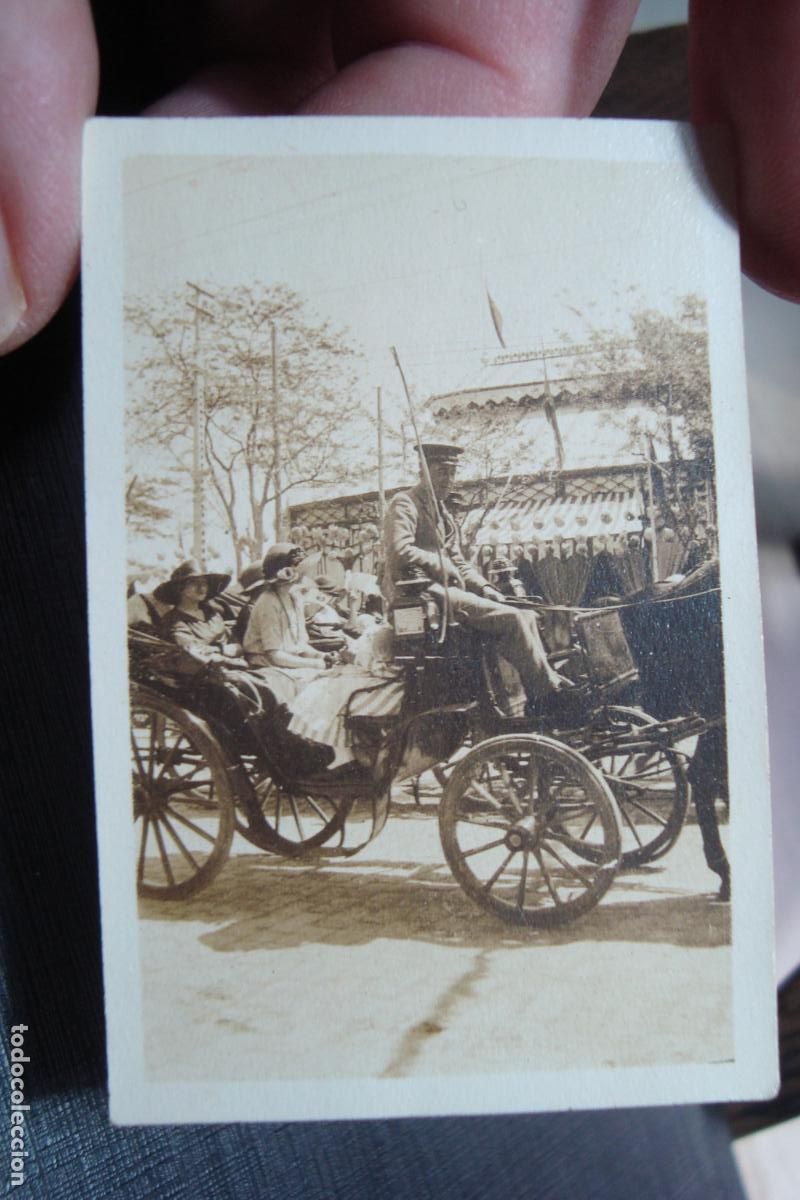 Fotograf&iacute;a antigua: ANTIGUA FOTOGRAFIA COCHE CABALLOS FERIA ABRIL SEVILLA PPIOS DEL XX.