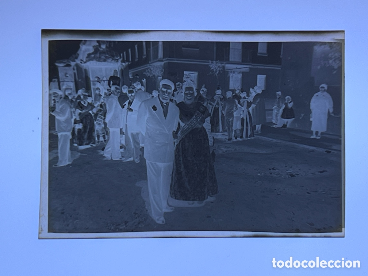Alte Fotografie: FALLAS Y FALLERAS Clich&eacute; Celuloide (4,5 x 7) Ciutat vella Barri del Carme ? (1930-40?) Casa Escuder