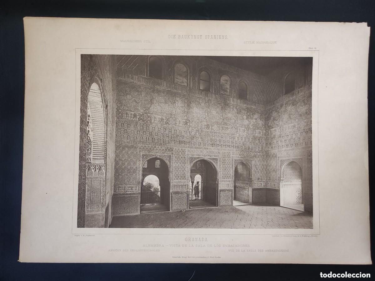 Antique Photography: Lote de 10 antiguas fototipias Granada de Max Jungh&auml;ndel 52x36 cm Alhambra, Catedral, etc