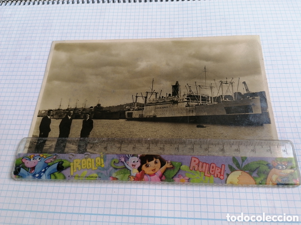 Alte Fotografie: ANTIGUA FOTOGRAF&Iacute;A DEL BARCO MERCANTIL CABO DE HORNOS EN PUERTO DE BILBAO - VIZCAYA FOTO ELORZA