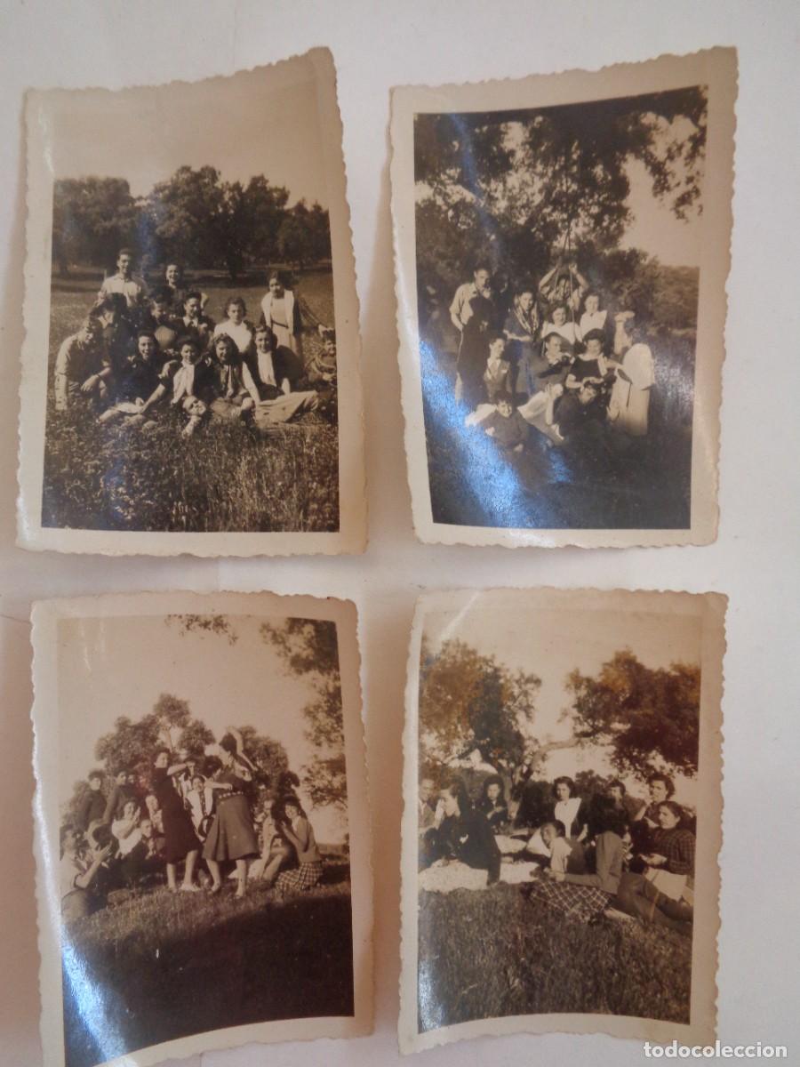 Fotograf&iacute;a antigua: LOTE DE 4 FOTOS DE GENTE DE ROMERIA : COMINEO, BAILANDO, ETC . A&Ntilde;OS 40