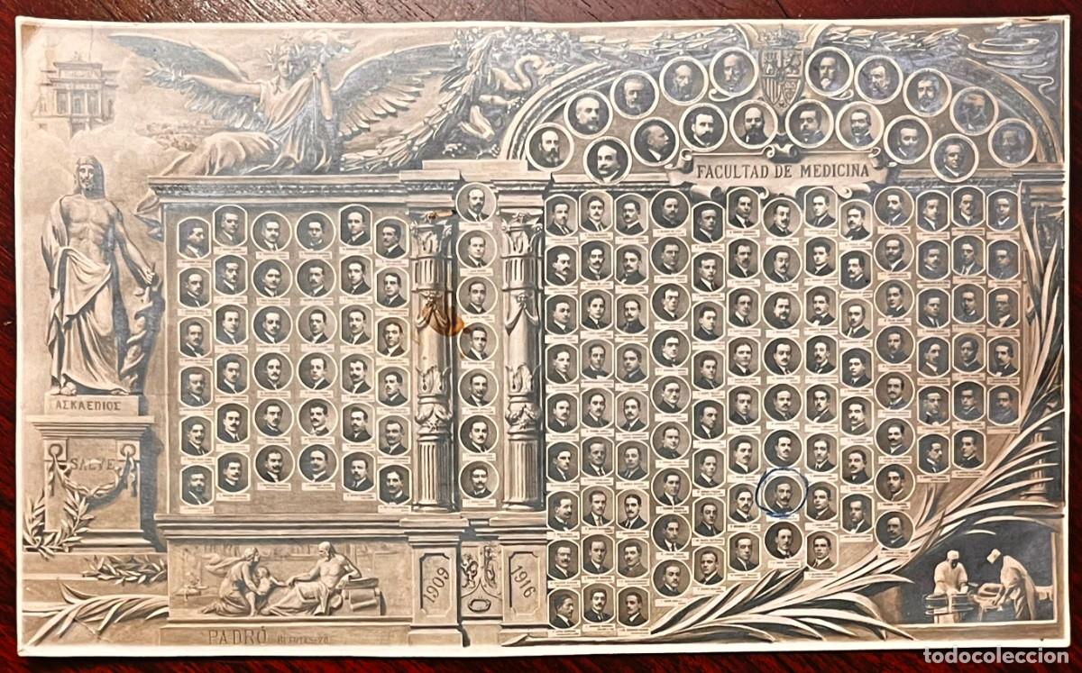 Alte Fotografie: MADRID 1916, ORLA FACULTAD DE MEDICINA, FOT&Oacute;GRAFO JOS&Eacute; PADR&Oacute;, HUERTAS 70, 21,5 X 12,9 CM