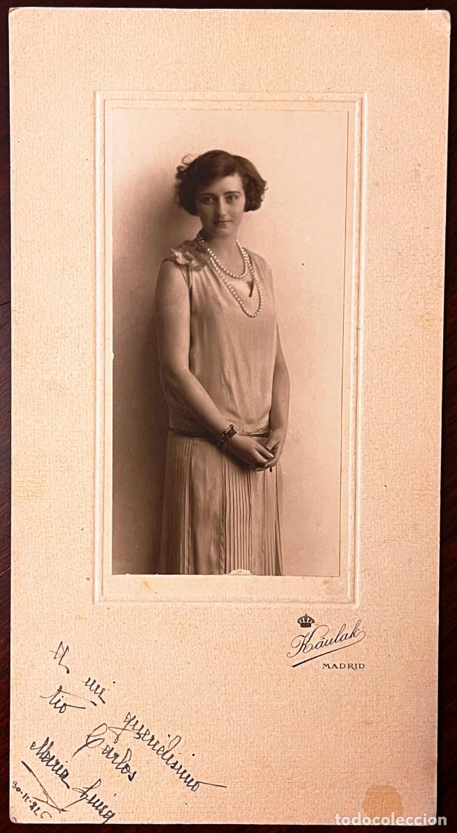 Photographie ancienne: KAULAK MADRID, FOTOGRAF&Iacute;A ORIGINAL DAMA ELEGANTE, MODA A&Ntilde;OS 20, DEDICADA Y FECHADA 1926