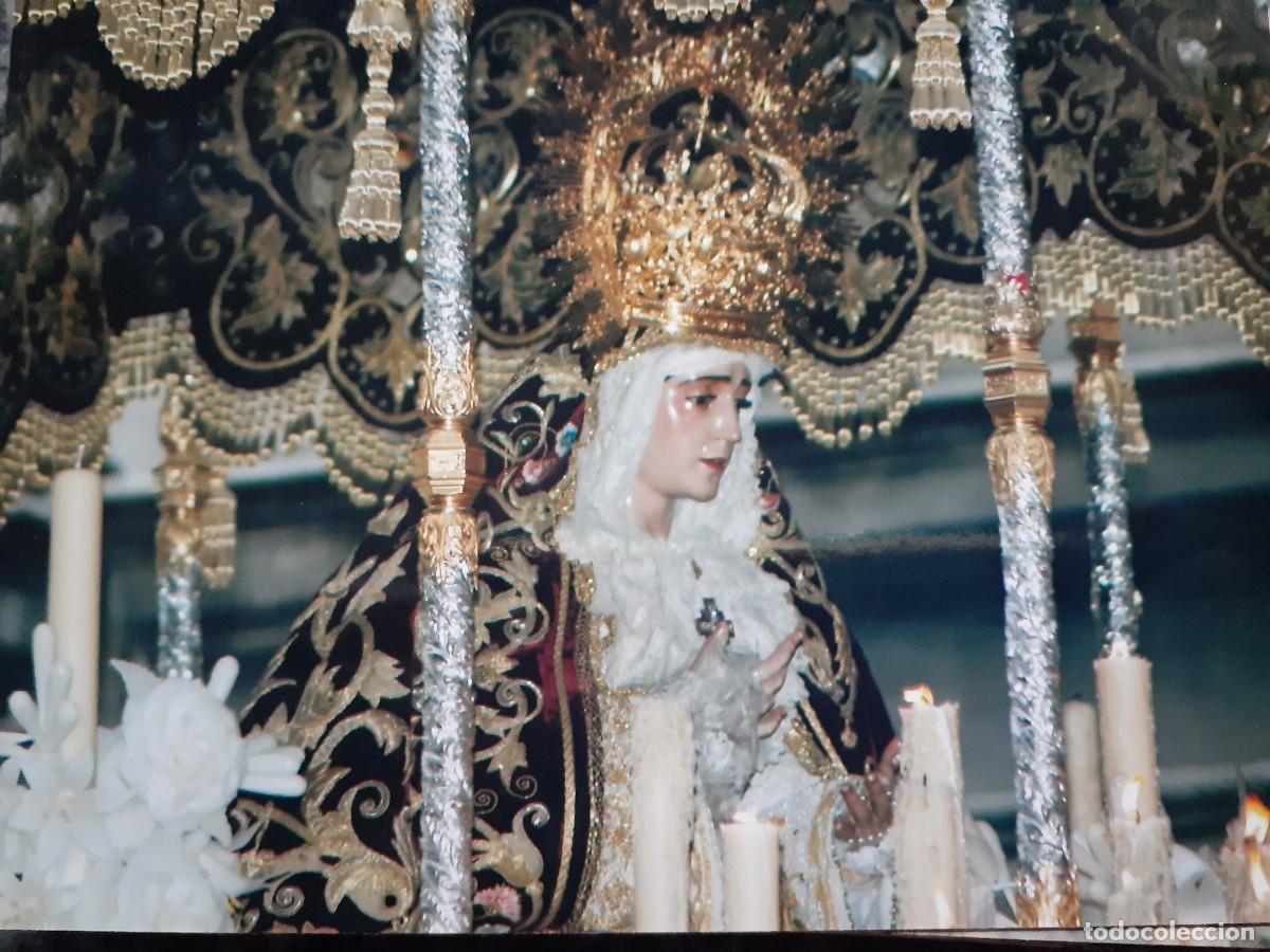 Photographie ancienne: SEMANA SANTA SEVILLA, ANTIGUA FOTOGRAFIA, PALIO VIRGEN DEL REFUGIO (S. BERNARDO), 15X11 CM.