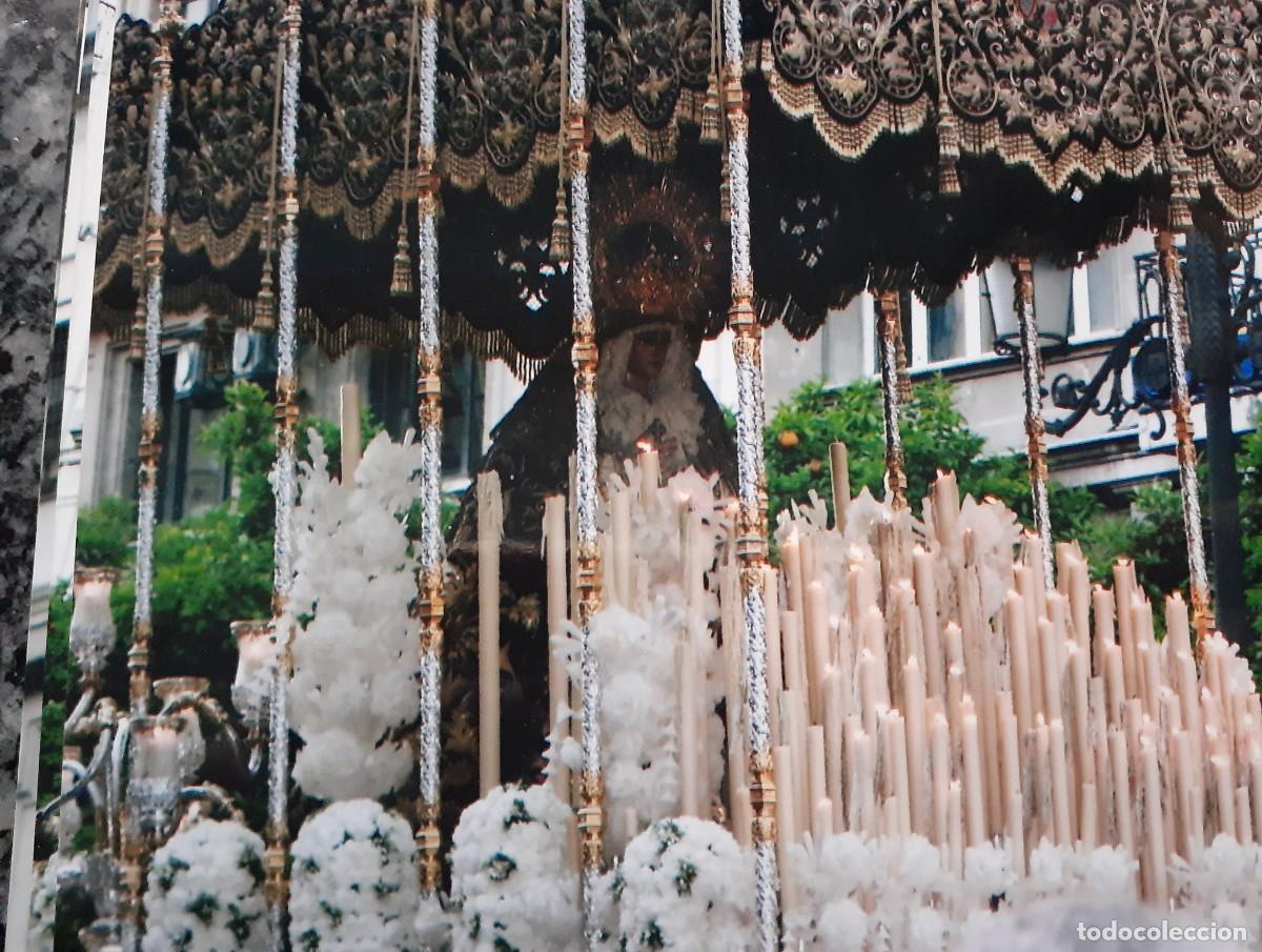 Photographie ancienne: SEMANA SANTA SEVILLA, ANTIGUA FOTOGRAFIA, PALIO VIRGEN DEL REFUGIO (S. BERNARDO), 15X11 CM.