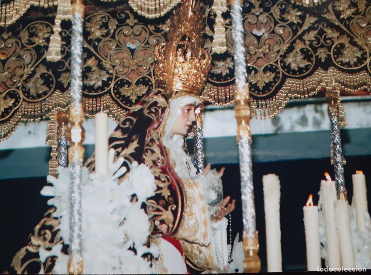 Fotografia antica: SEMANA SANTA SEVILLA, ANTIGUA FOTOGRAFIA, PALIO VIRGEN DEL REFUGIO (S. BERNARDO), 15X11 CM.