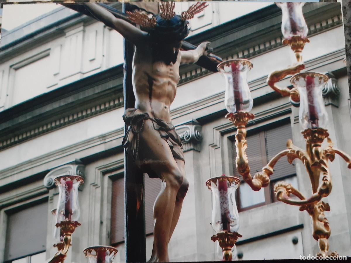 Antique Photography: SEMANA SANTA SEVILLA, ANTIGUA FOTOGRAFIA, PASO CRISTO DE LA SALUD (S. BERNARDO), 15X11 CM.
