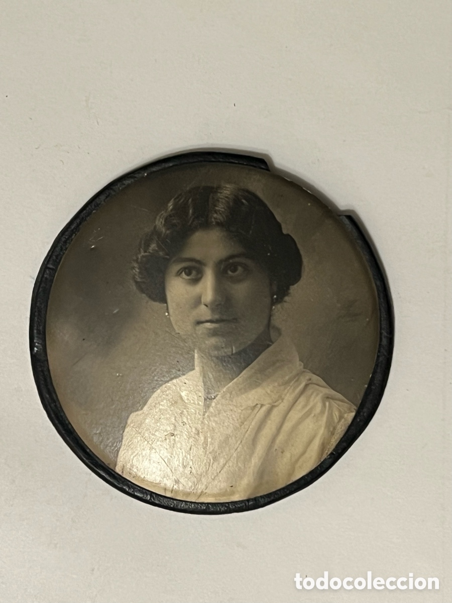 Fotografia antica: RETRATO DE MUJER.. fotograf&iacute;a esmaltada sobre marco Procedimiento Fotoplastico (h.1900?)