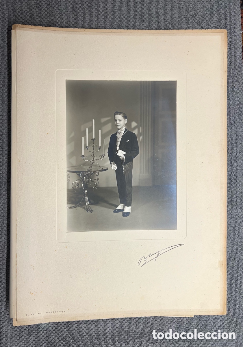 Antique Photography: BARCELONA Estudio BLAYA.. Fotograf&iacute;a Ni&ntilde;o Primera Comuni&oacute;n (h.1950?) 32 x 44