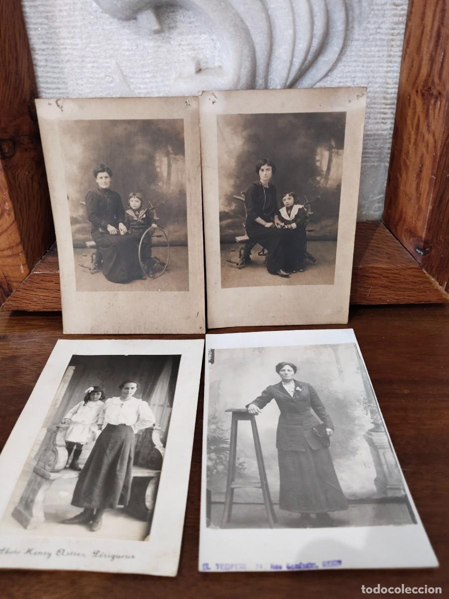 Alte Fotografie: 4 fotograf&iacute;as tama&ntilde;o postal. Principios del XX. Originales.