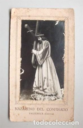 Fotografia antiga: Antigua fotograf&iacute;a del Nazareno del Confinado (Valdemeca - Cuenca) Reverso historia de la imagen