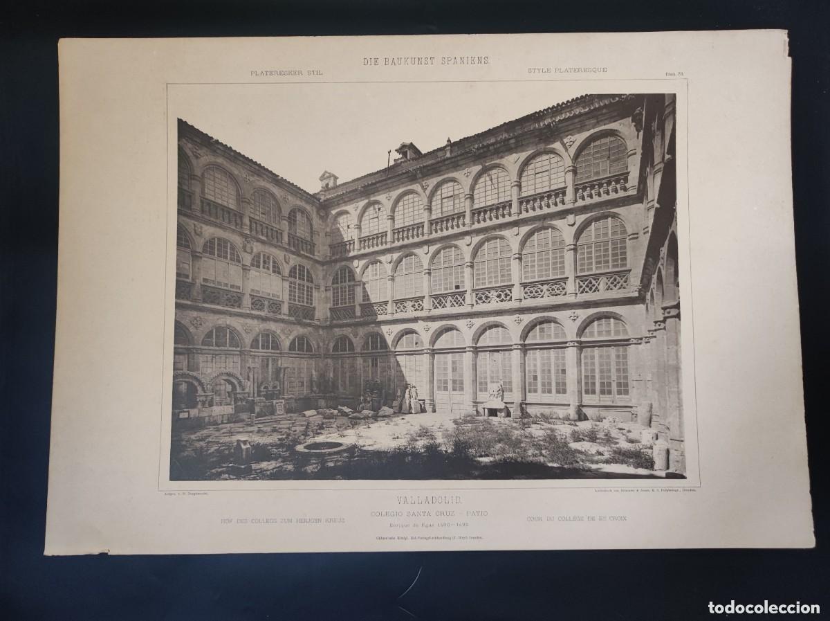 Antique Photography: Lote de 3 antiguas fototipias Valladolid de Max Jungh&auml;ndel 52x36 cm Colegios, Iglesia, etc