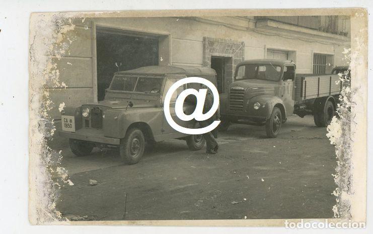 Photographie ancienne: FOTO VEHICULO JEEP LAND ROVER DIPUTACION PROVINCIAL CADIZ CAMION EBRO A&Ntilde;OS 60