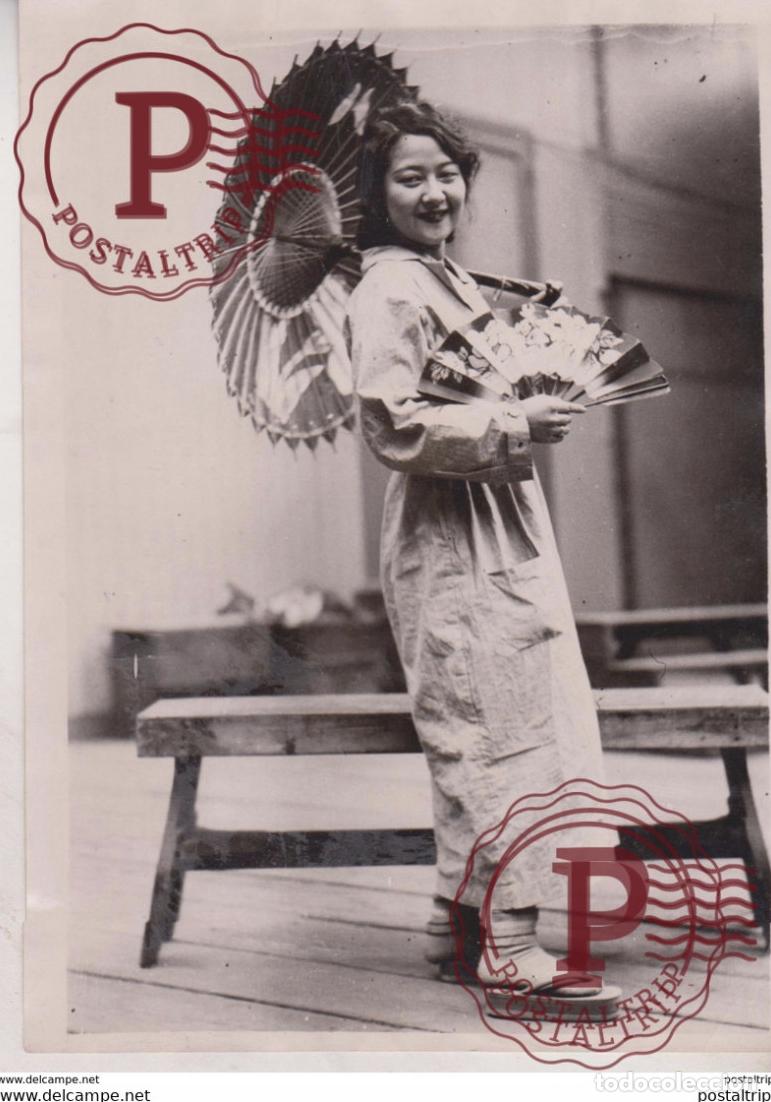 Photographie ancienne: JEUNE ACTRICE JAPONAISE MELLE AGNES Y MIYAKAWA THEATRE YOSHIKO OKAYAMA A PARIS JAPON JAPAN P