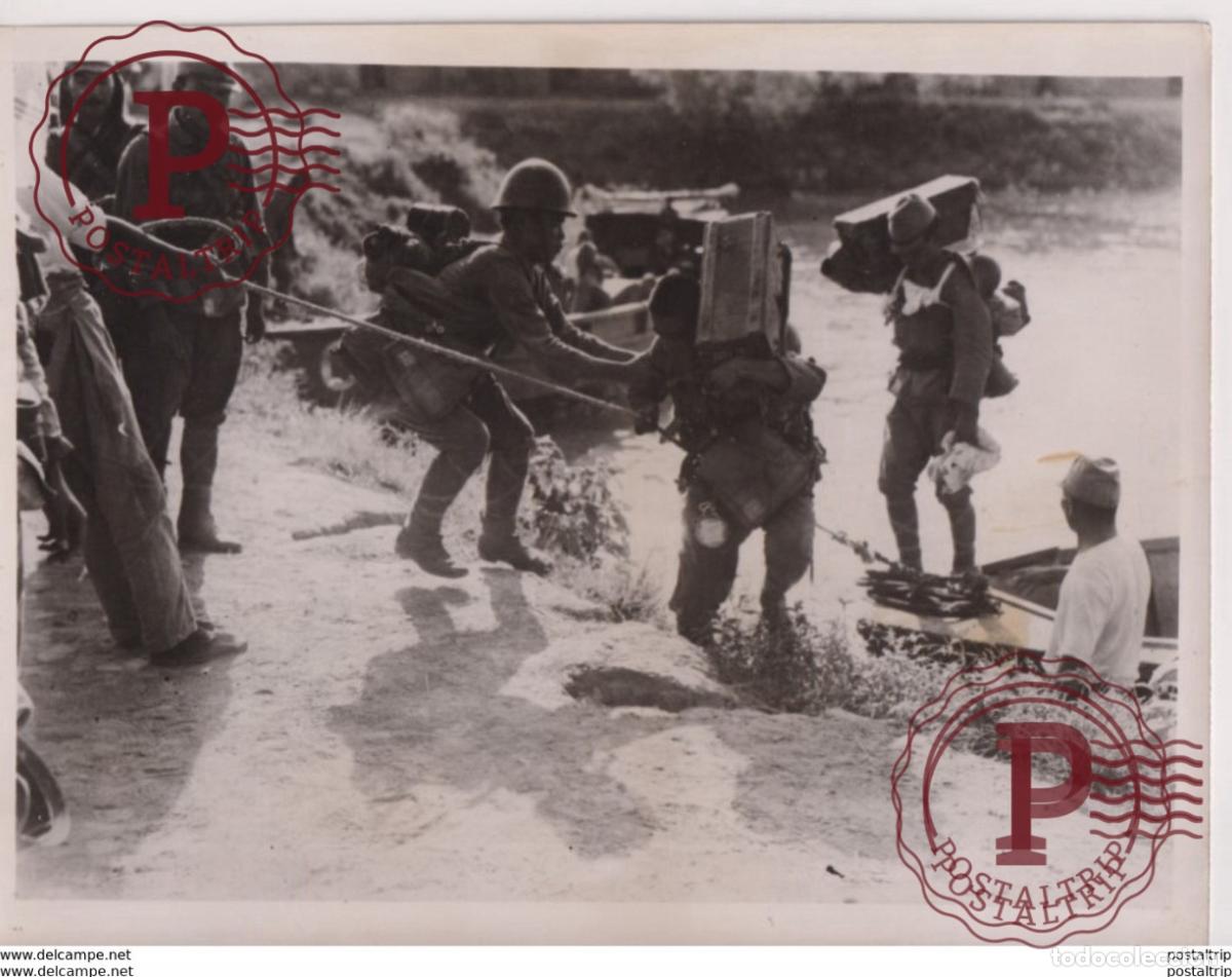 Photographie ancienne: JAPANISCHER infanterie s&uuml;dchinesischen kampffront CHINA WW2 WORLD WAR 22*16CM PRESS FOTO JAPON CH