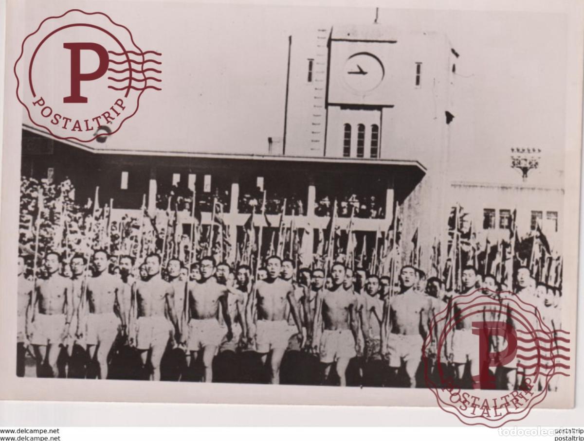 Photographie ancienne: WW2 WORLD WAR KADETTEN KAISERLICHEN JAPANISCHEN SCHULE TURN&Uuml;BUNGEN TOKIO NAZI 18*13CM PRESS FOTO JAP