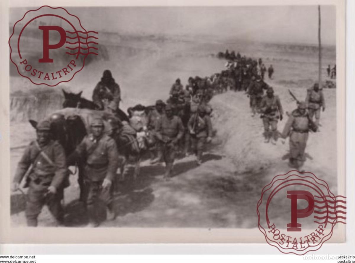 Photographie ancienne: VORMARSCH SHANSI PROVINZ TAIYNAN JAPANISCHE TRUPPEN WW2 WORLD WAR.18*13CM PRESS FOTO JAPON CHINE