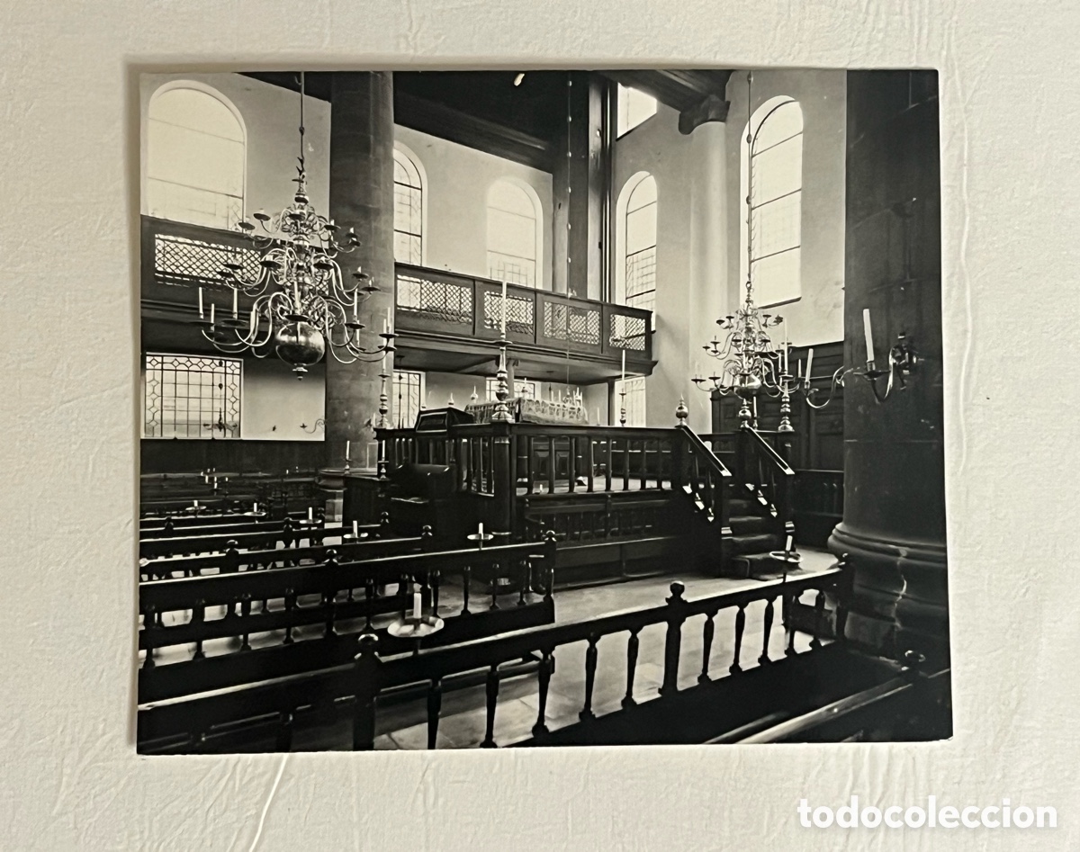 Fotograf&iacute;a antigua: &Aacute;MSTERDAM (Pa&iacute;ses Bajos) Fotograf&iacute;a Sinagoga portuguesa. Interior Sinagoga&hellip; (h.1950?)