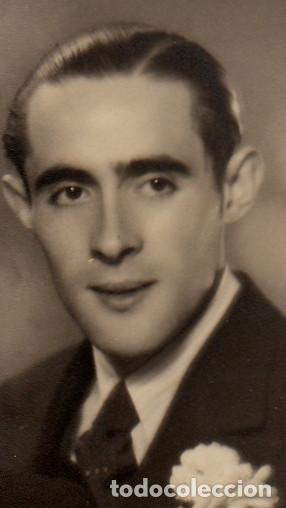 Fotograf&iacute;a antigua: Joven caballero muy bien peinado. A&ntilde;os 40 bm
