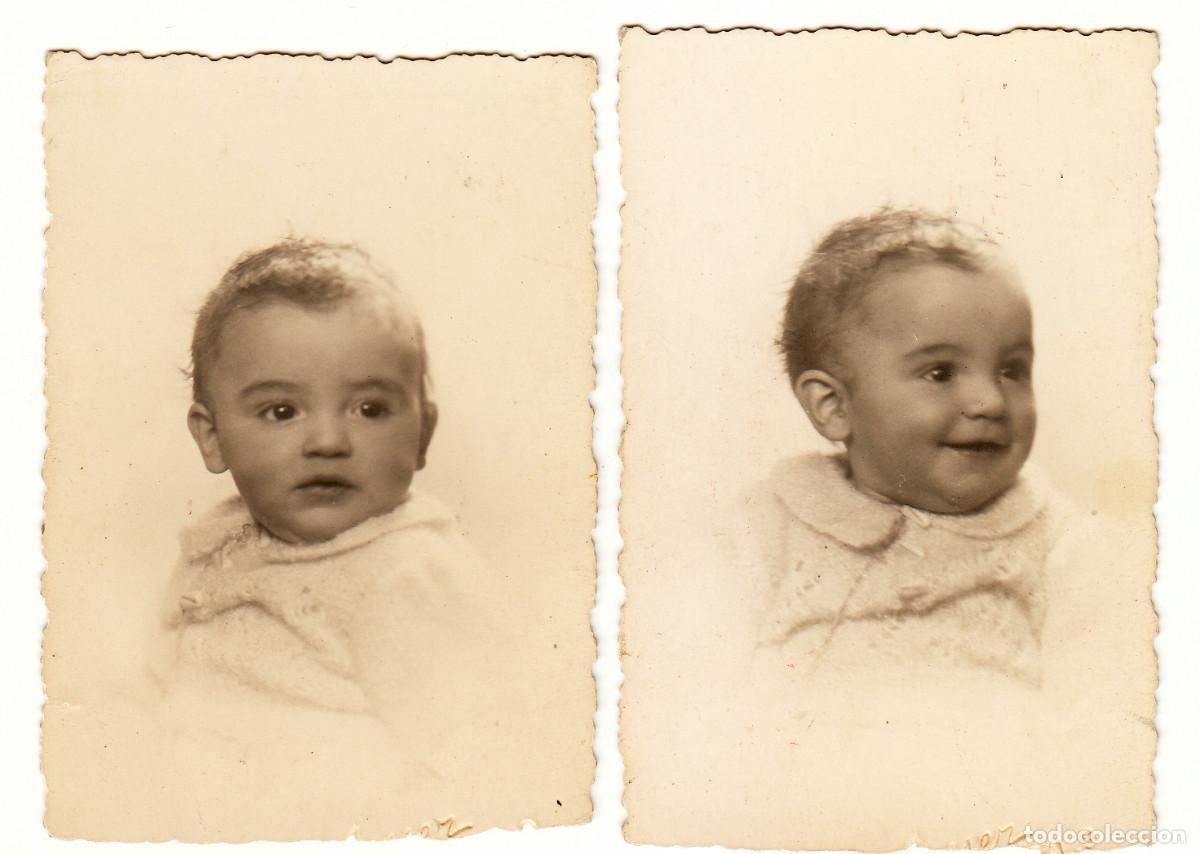 Fotograf&iacute;a antigua: 2 fotos. Beb&eacute; sonriendo. Amer, Madrid. A&ntilde;o 1936 bm