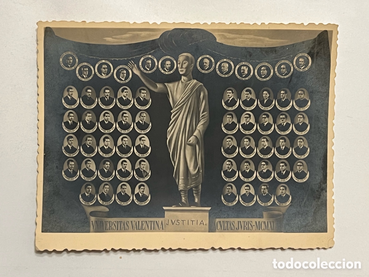 Fotograf&iacute;a antigua: VALENCIA. Orla de la Facultad de Derecho, 1944, se acompa&ntilde;a en la Descripci&oacute;n Nombres participantes